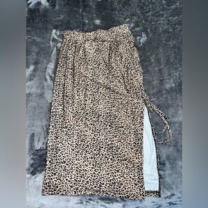 Cheetah Drawstring Ruched Skirt